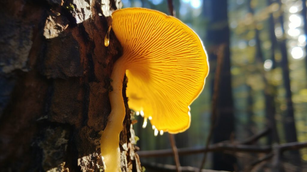gul svamp på träd