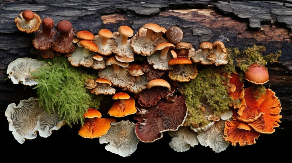svampar på trädstammar